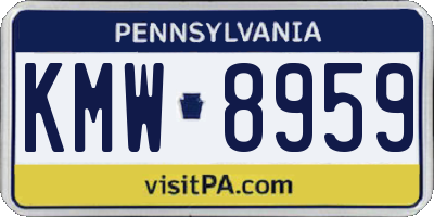 PA license plate KMW8959