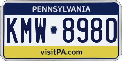 PA license plate KMW8980
