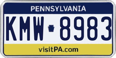 PA license plate KMW8983