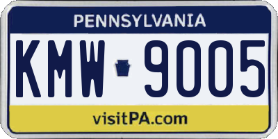 PA license plate KMW9005