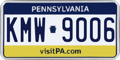 PA license plate KMW9006
