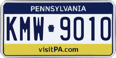 PA license plate KMW9010
