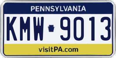 PA license plate KMW9013
