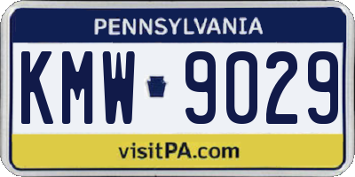 PA license plate KMW9029