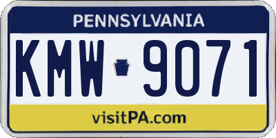 PA license plate KMW9071