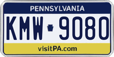 PA license plate KMW9080