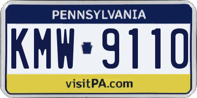 PA license plate KMW9110