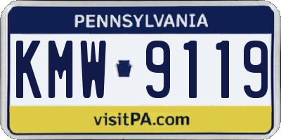 PA license plate KMW9119