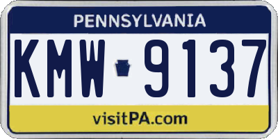 PA license plate KMW9137