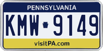 PA license plate KMW9149