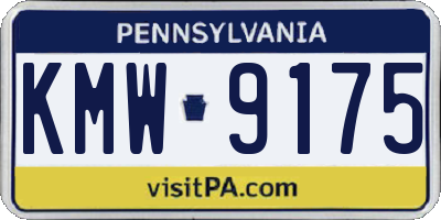 PA license plate KMW9175