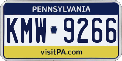 PA license plate KMW9266