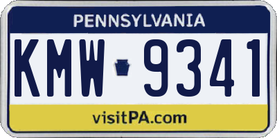 PA license plate KMW9341