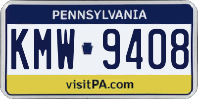 PA license plate KMW9408