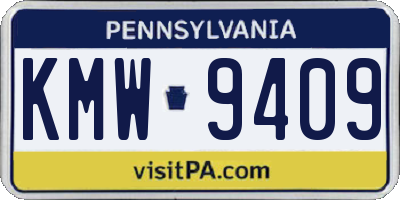 PA license plate KMW9409