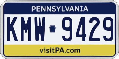 PA license plate KMW9429