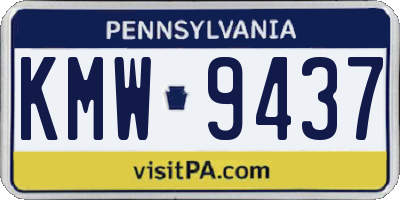 PA license plate KMW9437