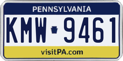 PA license plate KMW9461