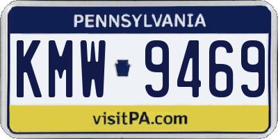 PA license plate KMW9469