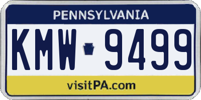 PA license plate KMW9499