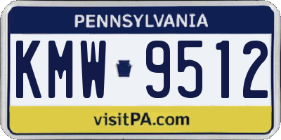 PA license plate KMW9512