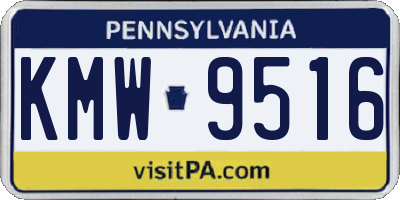 PA license plate KMW9516