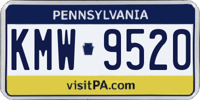 PA license plate KMW9520
