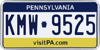 PA license plate KMW9525