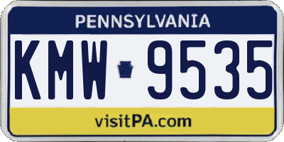 PA license plate KMW9535