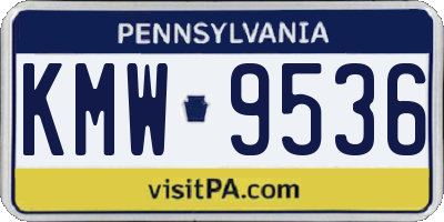 PA license plate KMW9536