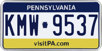 PA license plate KMW9537