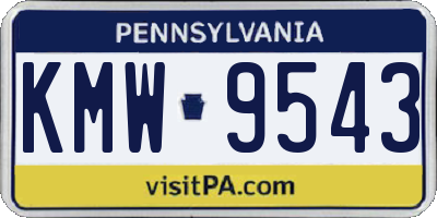 PA license plate KMW9543