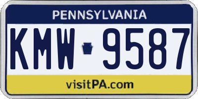 PA license plate KMW9587