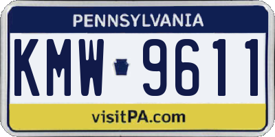 PA license plate KMW9611