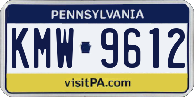 PA license plate KMW9612
