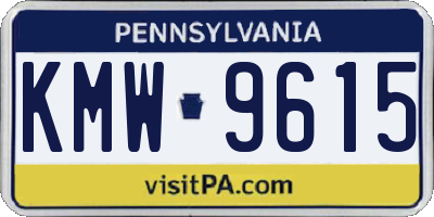 PA license plate KMW9615