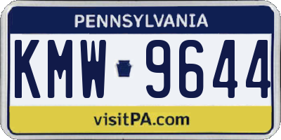 PA license plate KMW9644