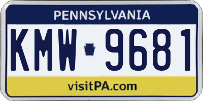 PA license plate KMW9681