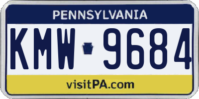 PA license plate KMW9684