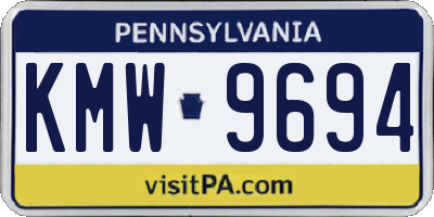 PA license plate KMW9694