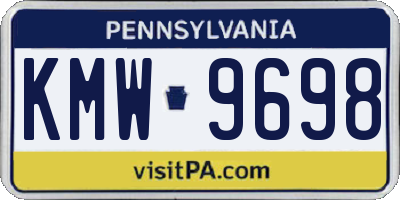 PA license plate KMW9698