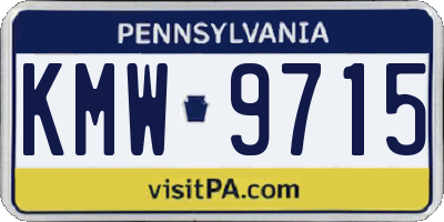 PA license plate KMW9715