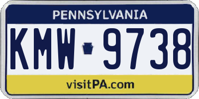 PA license plate KMW9738
