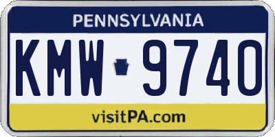 PA license plate KMW9740