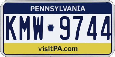 PA license plate KMW9744