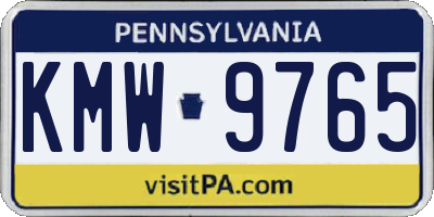 PA license plate KMW9765