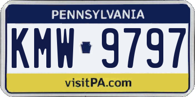 PA license plate KMW9797