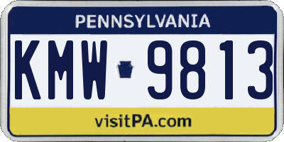 PA license plate KMW9813