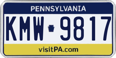 PA license plate KMW9817
