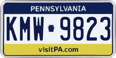 PA license plate KMW9823